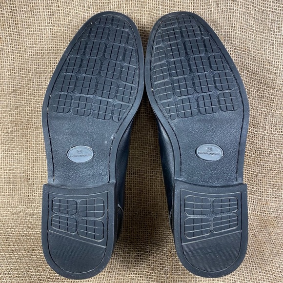 Mens Dress Shoe Black Oxford Slip ons leather Sandro Moscoloni sz 15 D main image 5